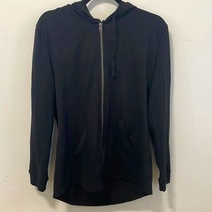 Hanes Womens Black Zip Up Tunic Hoodie Size Medium